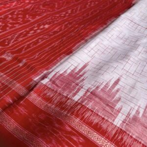 Red White Shambhalpuri Saree