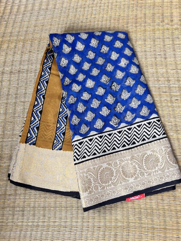 Maheshwari silk by cotton saree - Image 3